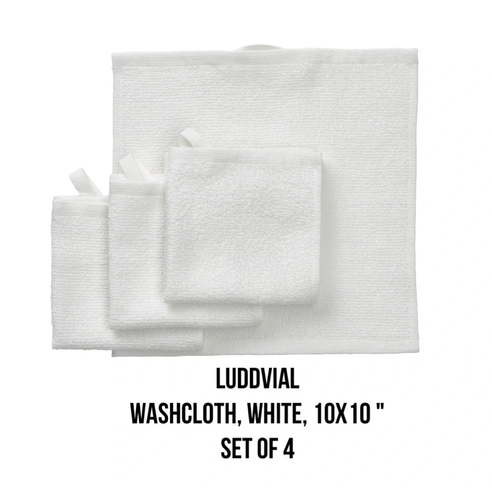 LUDDVIAL 100% Cotton Washcloth Set of 4